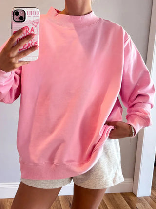 Lottie Pink Blank Mockneck Sweatshirt