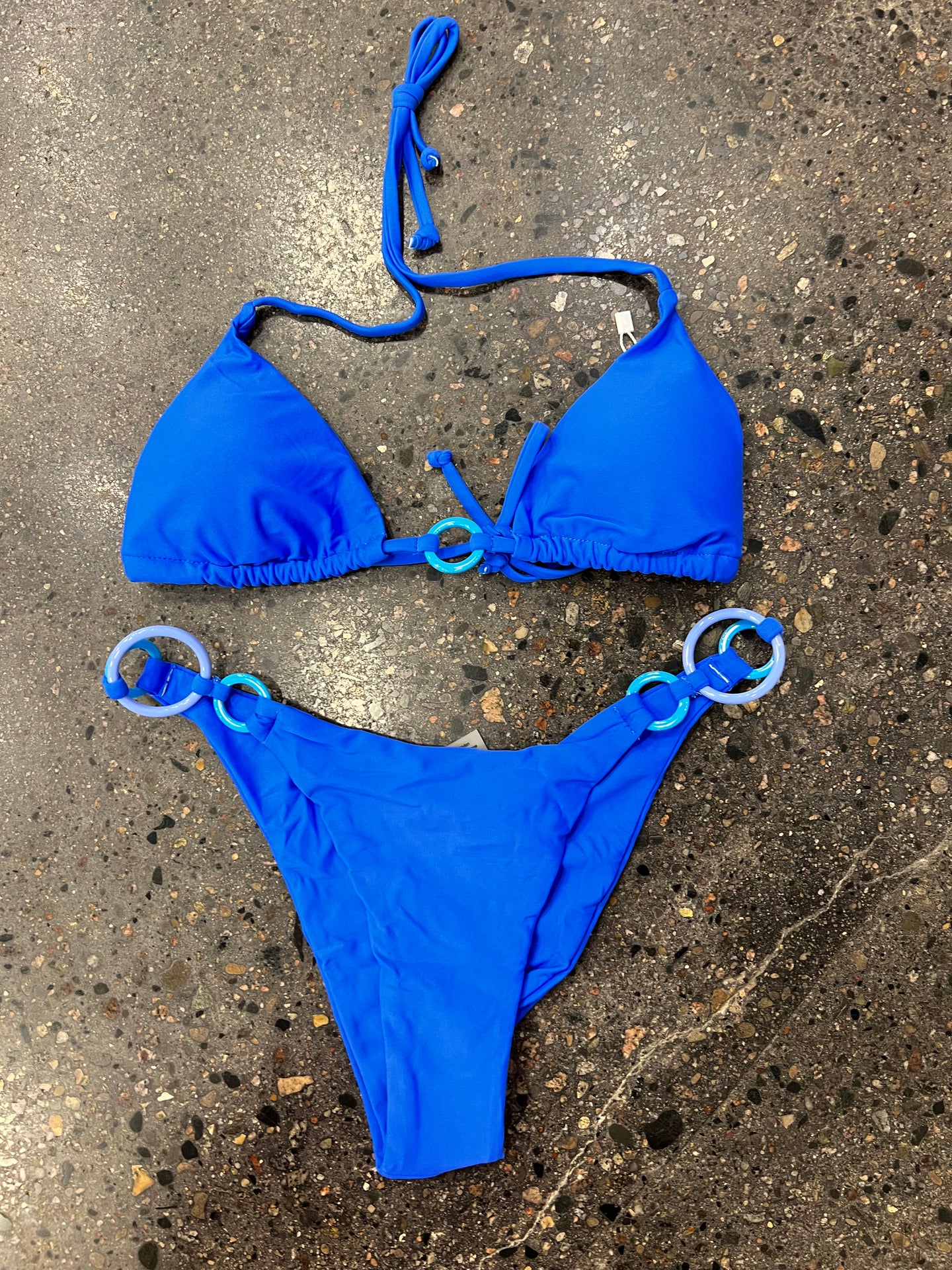 Blue Bikini Bottom With Loops