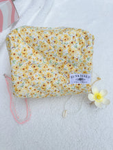Load image into Gallery viewer, Yellow Flower Quilted Makeup Bag
