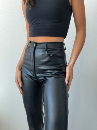 Straight Leg Faux Leather Pants