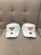 Load image into Gallery viewer, “Cowboy Hat” Black Writing Trucker Hat
