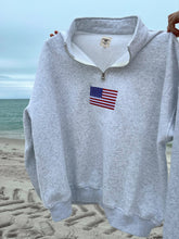 Load image into Gallery viewer, Vintage American Flag Quarter-Zip Sweatshirt
