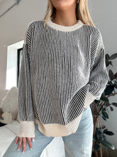 Load image into Gallery viewer, Oversized Striped Ribbed Sweater
