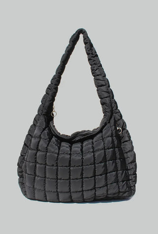 Black Large Puffer Tote Bag