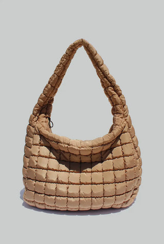 Sand Large Puffer Tote Bag