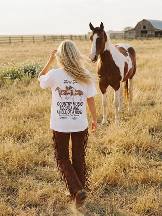 The Hell Of A Ride Tee - Blanc White