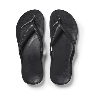 Black Arch Support Flip Flops - Archies