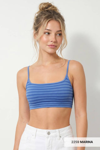Striped Bralette: Serene Blue