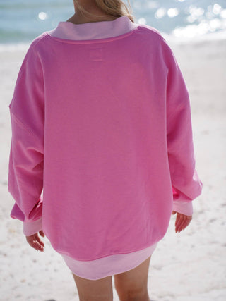 Pink And Light Pink V-Neck Sweatshirt