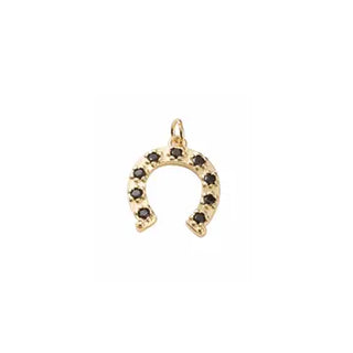 Gold And Black Horseshoe Charm