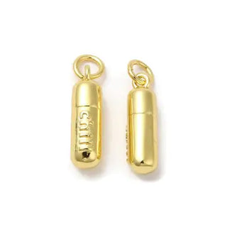 Gold Chill Pill Charm