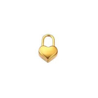 Gold Heart Lock Charm