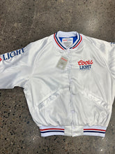 Load image into Gallery viewer, Coors Light White Satin Bomber Jacket Unisex
