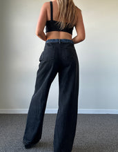 Load image into Gallery viewer, Black Jeans With Denim Trim
