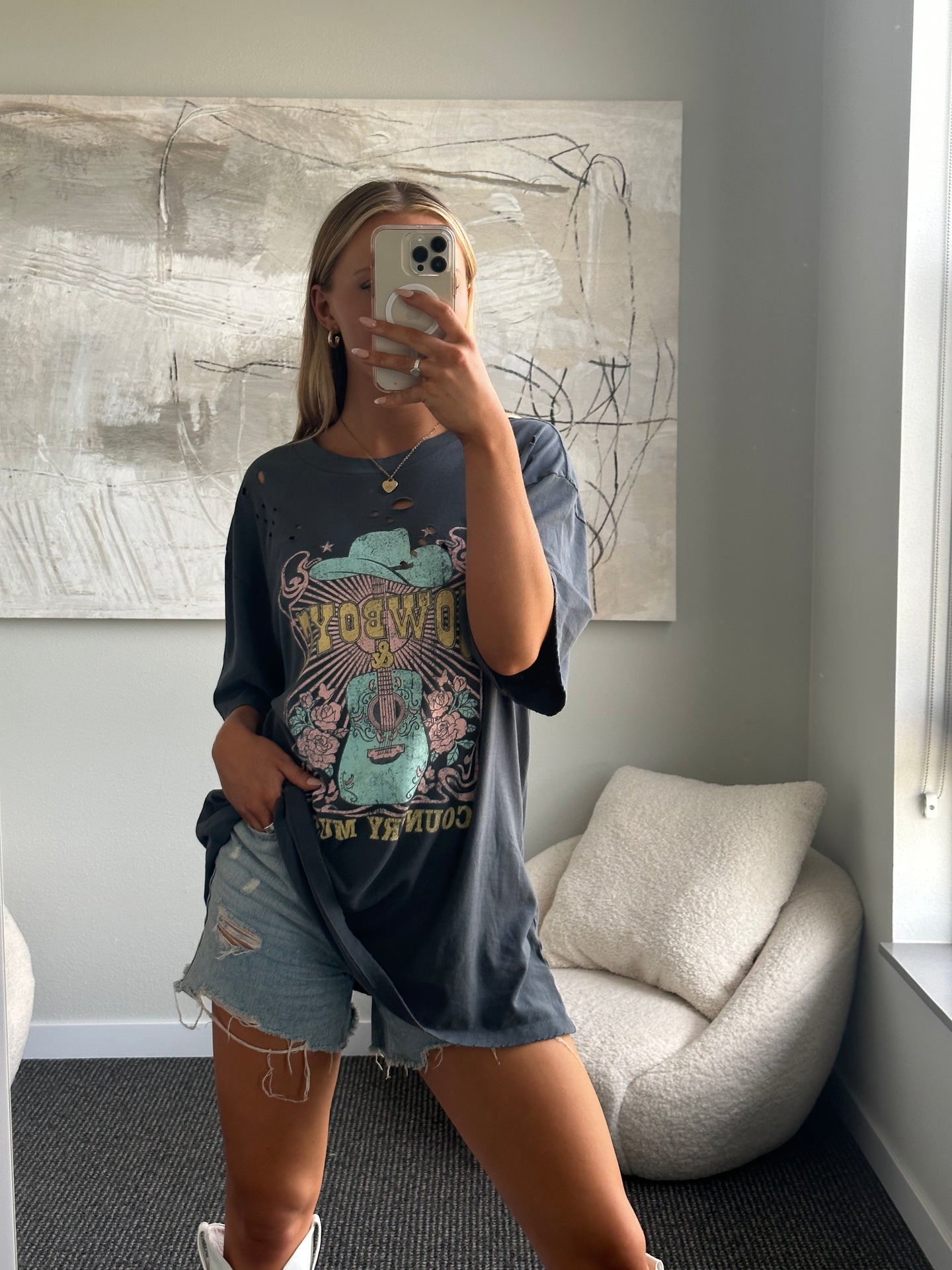 Cowboys and Country Music Oversized Graphic Tee