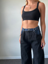 Load image into Gallery viewer, Black Jeans With Denim Trim
