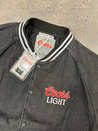 Coors Light Black Denim Bomber Jacket Unisex