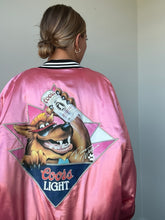 Load image into Gallery viewer, Coors Light Pink Satin Bomber Jacket
