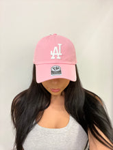Load image into Gallery viewer, Light Pink and White Los Angelos Dodgers 47’ Brand Hat
