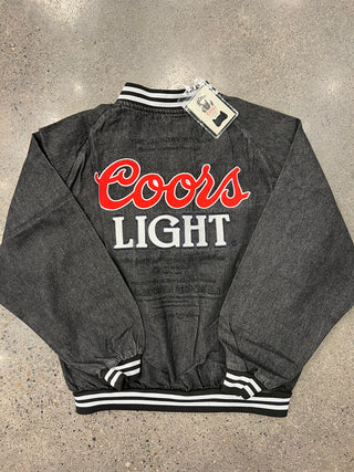 Coors Light Black Denim Bomber Jacket Unisex