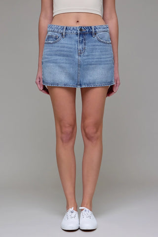 Hidden Peyton Medium Light Low Rise Micro Mini Skirt