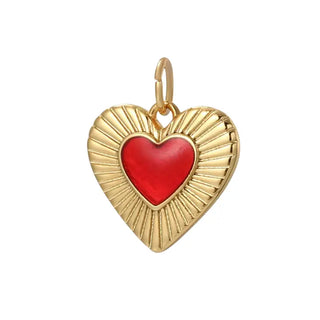 Red And Gold Heart Charm