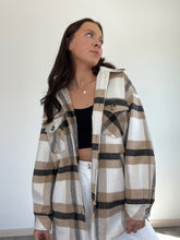 Load image into Gallery viewer, Tan and Black Plaid Shacket

