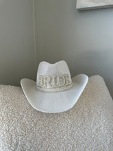 Load image into Gallery viewer, White Bride Cowgirl Hat
