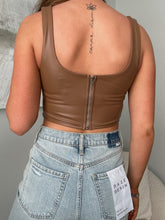 Load image into Gallery viewer, Leather Corset with Zipper Back

