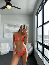 Load image into Gallery viewer, Red Flower Bikini Bottoms
