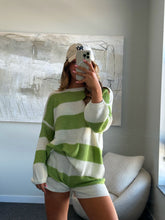 Load image into Gallery viewer, Stripe Knit Drawstring Shorts
