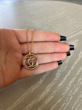 Load image into Gallery viewer, Upcycled Designer Gucci Gold Pendant
