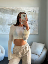 Load image into Gallery viewer, Cream Mesh Cropped Long Sleeve
