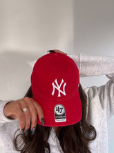 Load image into Gallery viewer, Red and White New York Yankees ‘47 Brand Baseball Hat

