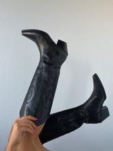 Load image into Gallery viewer, Tall Black Cowgirl Boots
